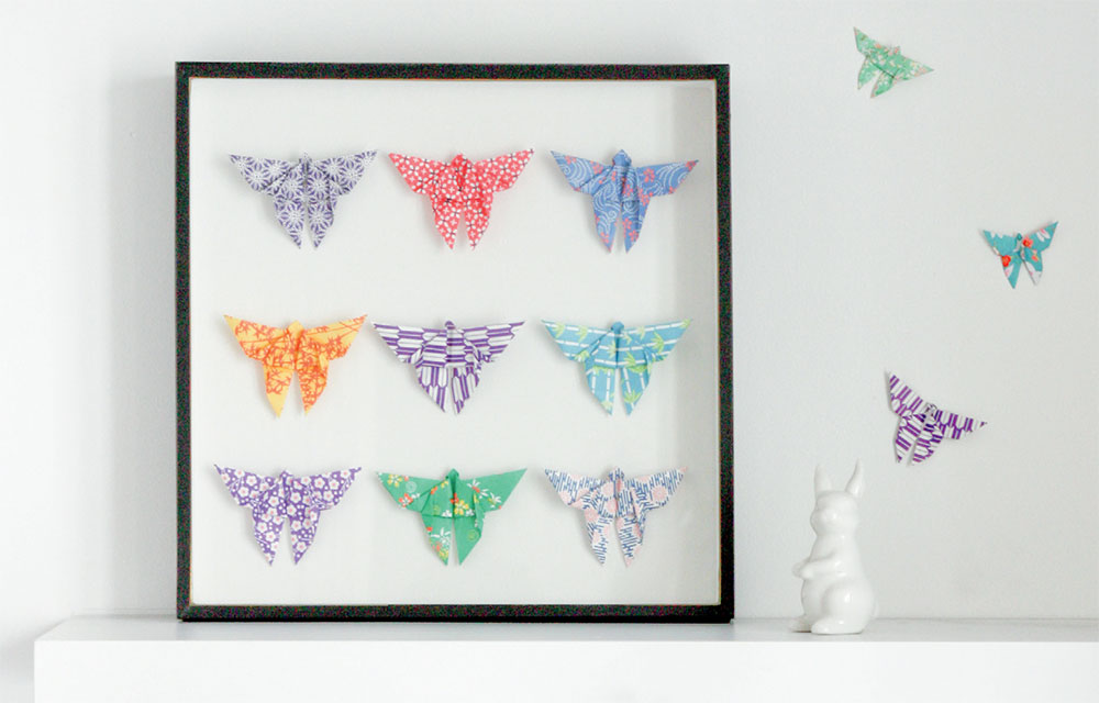 DIY : le tableau de chasse aux papillons en origami