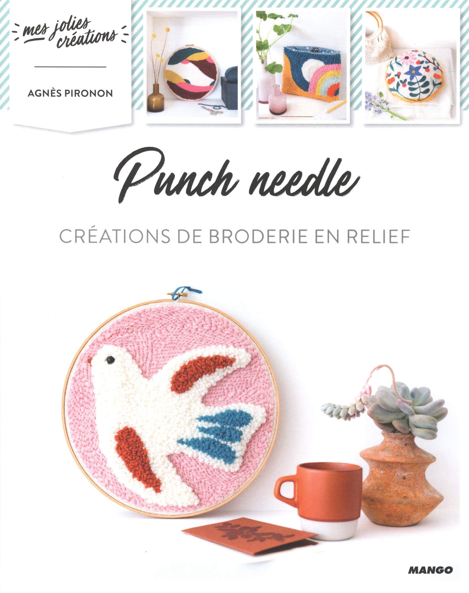 Livre punch needle chaumière oiseau