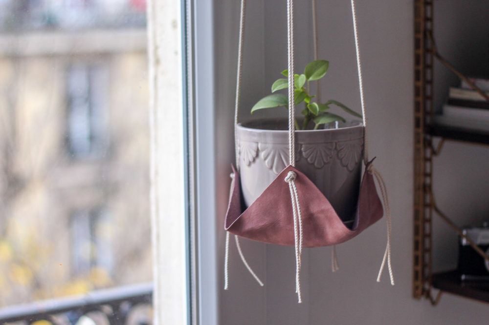 Tuto : suspension en cuir et macramé pour plante