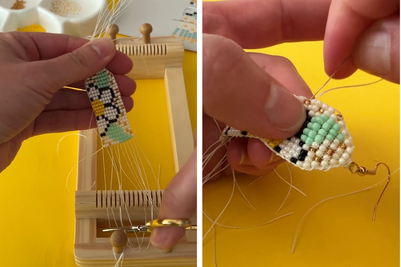 Coffret complet de tissage de perles. métier à tisser, perles et apprêts. - Un grand marché